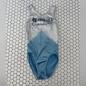 UNC Carolina Gymnastics, Blue & Silver Tank Leotard, Size Women’s X-Small